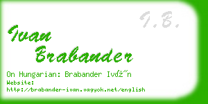 ivan brabander business card